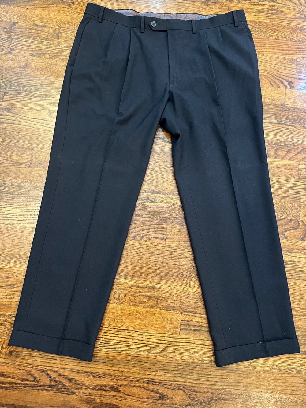 Lauren Ralph Lauren navy blue Pleated Dress Pants with cuffs